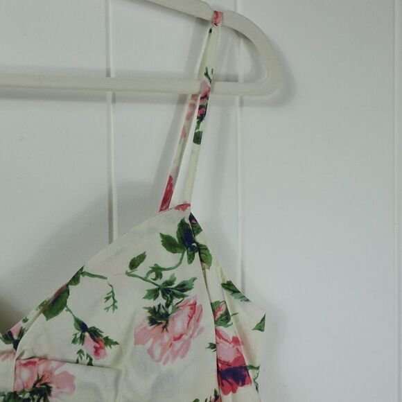 Aqua Womens Floral Print Front Bow Cropped Cut Out Cotton Top X-Large - Picture 5 of 9